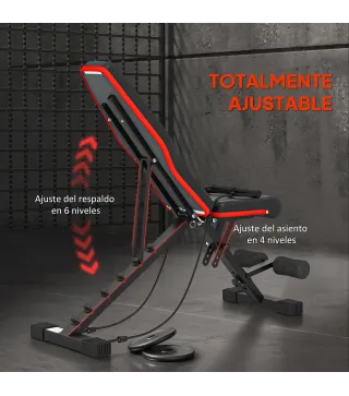 Banco de Musculación Plegable con Respaldo y Asiento Ajustables Extensión de Pierna Cojín de Predicador Banda Negro