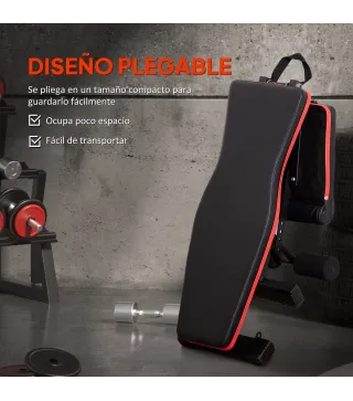 Banco de Musculación Plegable con Respaldo y Asiento Ajustables Extensión de Pierna Cojín de Predicador Banda Negro