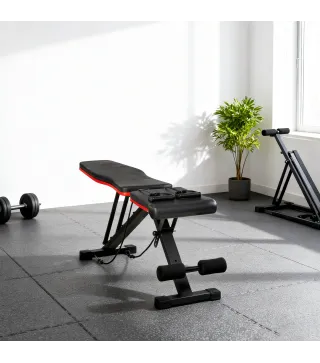 Banco de Musculación Plegable con Respaldo y Asiento Ajustables Extensión de Pierna Cojín de Predicador Banda Negro