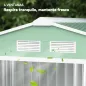 Caseta de Jardín 213x130x185 cm Cobertizo de Exterior Metálico para Almacenamiento de Herramientas Verde Claro