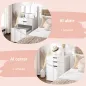 Tocador de Maquillaje con Taburete Oculto Espejo Abatible Cajón y 7 Compartimentos Taburete con Almacenamiento Blanco