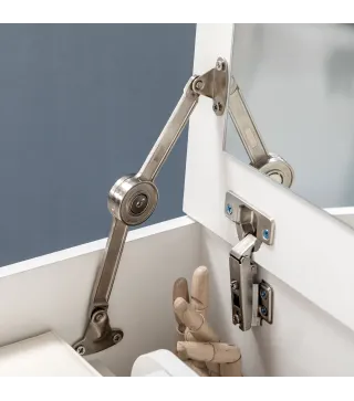 Tocador de Maquillaje con Taburete Oculto Espejo Abatible Cajón y 7 Compartimentos Taburete con Almacenamiento Blanco