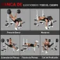 Banco de Musculación Inclinable con Soporte para Barra Ajustable Extensión de Piernas y Curl de Predicador para Gimnasio
