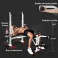 Banco de Musculación Inclinable con Soporte para Barra Ajustable Extensión de Piernas y Curl de Predicador para Gimnasio