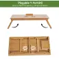 Mesa de Ordenador Portátil Bambú Bandeja de Cama Desayuno Plegable Reclinable Altura Ajustable Soporte Escritorio de regazo 1 Ca