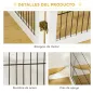 Barrera de Seguridad para Perros Plegable de Madera para Escaleras y Puertas con Soporte de Pie 432x36x70 cm Blanco
