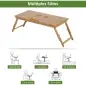 Mesa de Ordenador Portátil Bambú Bandeja de Cama Desayuno Plegable Reclinable Altura Ajustable Soporte Escritorio de regazo 1 Ca