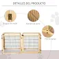 Barrera de Seguridad para Perros Plegable de Madera para Escaleras y Puertas con Soporte de Pie 432x36x70 cm Natural