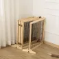Barrera de Seguridad para Perros Plegable de Madera para Escaleras y Puertas con Soporte de Pie 432x36x70 cm Natural