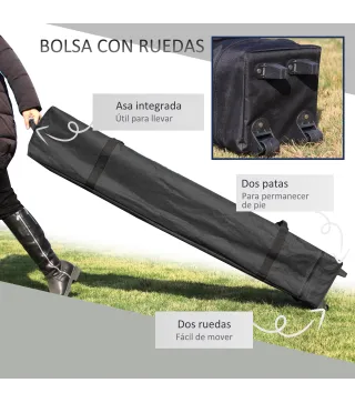 Cenador de Jardín 2,5x2,5x2,7 m con Altura Ajustable Anti-UV Impermeable 4 Bolsas de Arena y Bolsa de Transporte Blanco