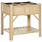 Huerto Urbano de Madera 78,5x58x81 cm Mesa de Cultivo con 6 Compartimentos y Estante Inferior para Plantas Flores en Jardín Terr