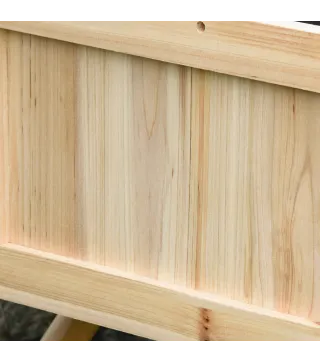 Huerto Urbano de Madera 78,5x58x81 cm Mesa de Cultivo con 6 Compartimentos y Estante Inferior para Plantas Flores en Jardín Terr