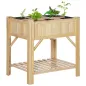 Huerto Urbano de Madera 78,5x58x81 cm Mesa de Cultivo con 6 Compartimentos y Estante Inferior para Plantas Flores en Jardín Terr