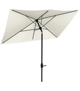 Parasol de Terraza Exterior 3x2 m con Ángulo Ajustable Mástil de Aluminio y Protección UV 50+ Beige