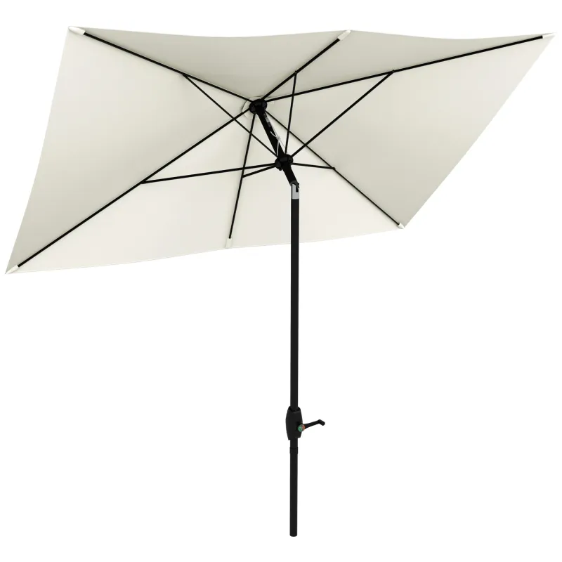 Parasol de Terraza Exterior 3x2 m con Ángulo Ajustable Mástil de Aluminio y Protección UV 50+ Beige