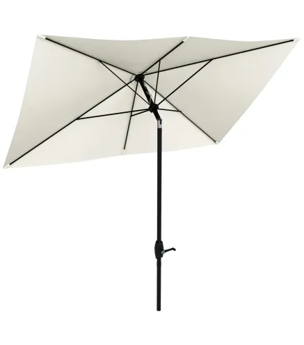 Parasol de Terraza Exterior 3x2 m con Ángulo Ajustable Mástil de Aluminio y Protección UV 50+ Beige