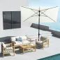 Parasol de Terraza Exterior 3x2 m con Ángulo Ajustable Mástil de Aluminio y Protección UV 50+ Beige