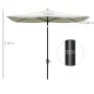 Parasol de Terraza Exterior 3x2 m con Ángulo Ajustable Mástil de Aluminio y Protección UV 50+ Beige
