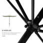 Parasol de Terraza Exterior 3x2 m con Ángulo Ajustable Mástil de Aluminio y Protección UV 50+ Beige