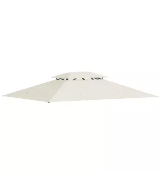 Techo de Repuesto 4x3 m para Cenador de Jardín 2 Niveles Transpirable con 8 Orificios de Drenaje Cubierta Superior de Reemplazo