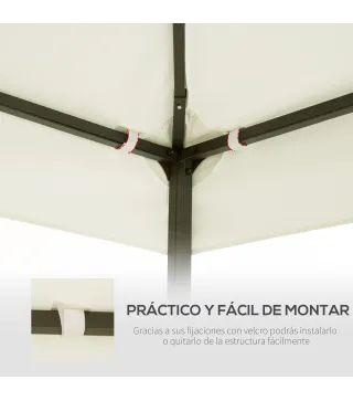 Techo de Repuesto 4x3 m para Cenador de Jardín 2 Niveles Transpirable con 8 Orificios de Drenaje Cubierta Superior de Reemplazo