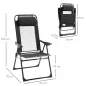 Conjunto de 2 Sillas de Camping Plegables con Reposacabezas Desmontable y Respaldo Reclinable 62x70x109 cm Negro