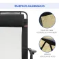 Conjunto de 2 Sillas de Camping Plegables con Reposacabezas Desmontable y Respaldo Reclinable 62x70x109 cm Negro