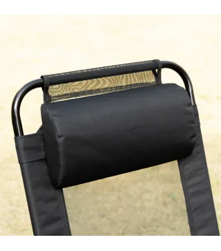 Conjunto de 2 Sillas de Camping Plegables con Reposacabezas Desmontable y Respaldo Reclinable 62x70x109 cm Negro