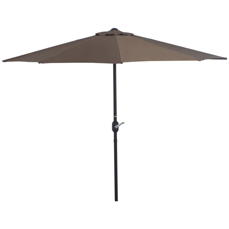 Sombrilla 269x138x236 cm Parasol de Jardín con Manivela y Forma Semicircular Tela Poliéster 180 g/m² para Exterior Terraza Patio