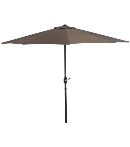 Sombrilla 269x138x236 cm Parasol de Jardín con Manivela y Forma Semicircular Tela Poliéster 180 g/m² para Exterior Terraza Patio