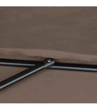 Sombrilla 269x138x236 cm Parasol de Jardín con Manivela y Forma Semicircular Tela Poliéster 180 g/m² para Exterior Terraza Patio