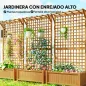 Jardinera con Celosía de Madera para Enredaderas Cultivo de Plantas para Patio Terraza 90x45x183 cm Natural