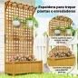 Jardinera con Celosía de Madera para Enredaderas Cultivo de Plantas para Patio Terraza 90x45x183 cm Natural