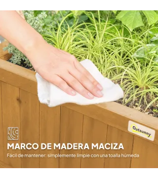 Jardinera con Celosía de Madera para Enredaderas Cultivo de Plantas para Patio Terraza 90x45x183 cm Natural