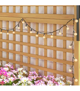 Jardinera con Celosía de Madera para Enredaderas Cultivo de Plantas para Patio Terraza 90x45x183 cm Natural