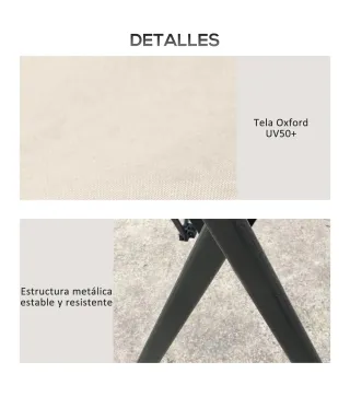 Carpa Plegable Pop-up con Altura Ajustable Protección UV50+ Doble Techo y Mosquiteras 4x4x2,8 m Beige