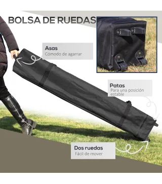 Carpa Plegable Pop-up con Altura Ajustable Protección UV50+ Doble Techo y Mosquiteras 4x4x2,8 m Gris