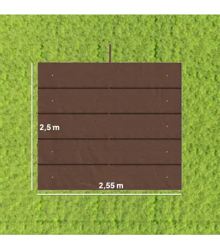 Cubierta para Techo Retráctil de 2,5x2,55m para Pérgola 3x3 Tela de Repuesto con 10 Orificios de Drenaje Café