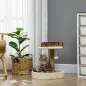 Árbol Rascador para Gatos Altura 44 cm Torre de Escalada con 2 Camas Poste de Yute, Juguete Colgante Marrón