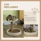 Árbol Rascador para Gatos Altura 44 cm Torre de Escalada con 2 Camas Poste de Yute, Juguete Colgante Marrón