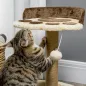 Árbol Rascador para Gatos Altura 44 cm Torre de Escalada con 2 Camas Poste de Yute, Juguete Colgante Marrón