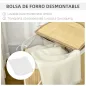 Cesto para Ropa Sucia de Bambú 100L 2 Compartimentos Bolsa Interior Extraíble y Lavable 62,5x37x60,5 cm Natural