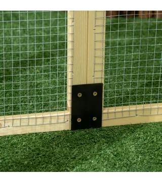 Gallinero para Exterior 140x88,5x106 cm con 3 Perchas Marco de Madera y 2 Puertas con Cierre Madera Natural