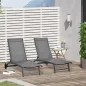 Juego de 2 Tumbonas Reclinables de Jardín de Aluminio con Respaldo Ajustable y Ruedas 165x66x102 cm Gris Oscuro