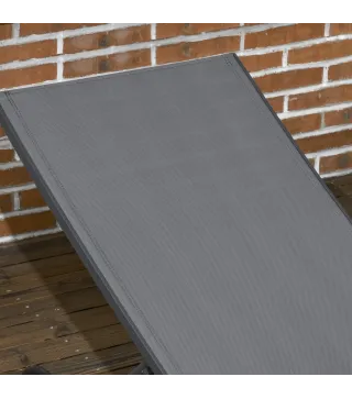 Juego de 2 Tumbonas Reclinables de Jardín de Aluminio con Respaldo Ajustable y Ruedas 165x66x102 cm Gris Oscuro