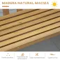 Banco de Jardín de 3 Plazas Banco Exterior de Madera con Respaldo de Listones para Terraza Patio 144x60x77 cm Natural