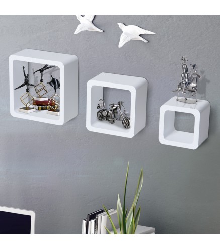 Juego de 3 Cubos Estantes de Pared