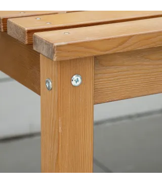 Banco de Jardín de 3 Plazas Banco Exterior de Madera con Respaldo de Listones para Terraza Patio 144x60x77 cm Natural