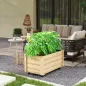 Jardinera de Madera de Exterior con Orificios de Drenaje y Malla Geotextil para Flores Plantas 89x48x47 cm Natural