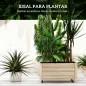 Jardinera de Madera de Exterior con Orificios de Drenaje y Malla Geotextil para Flores Plantas 89x48x47 cm Natural